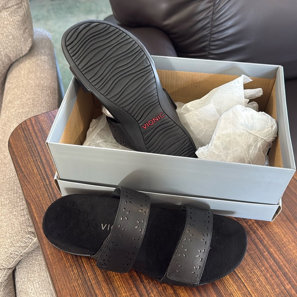 Vionic Randi Lthr Black 8M